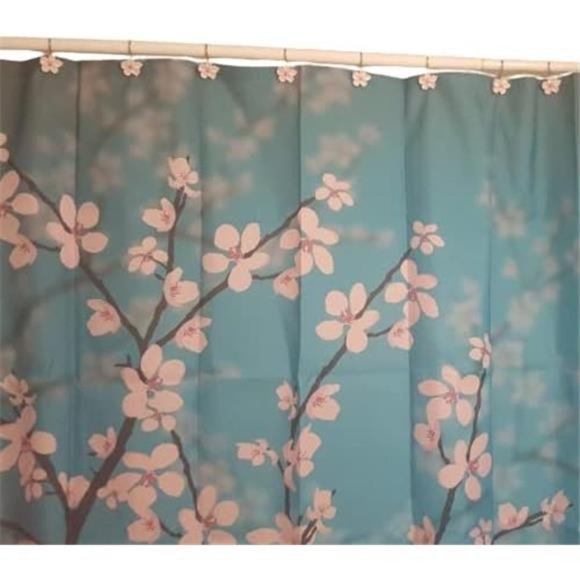 White Shower Curtain Hooks Set of 12 White & Pink Flower Shower Curtain Hooks - Picture 6 of 7